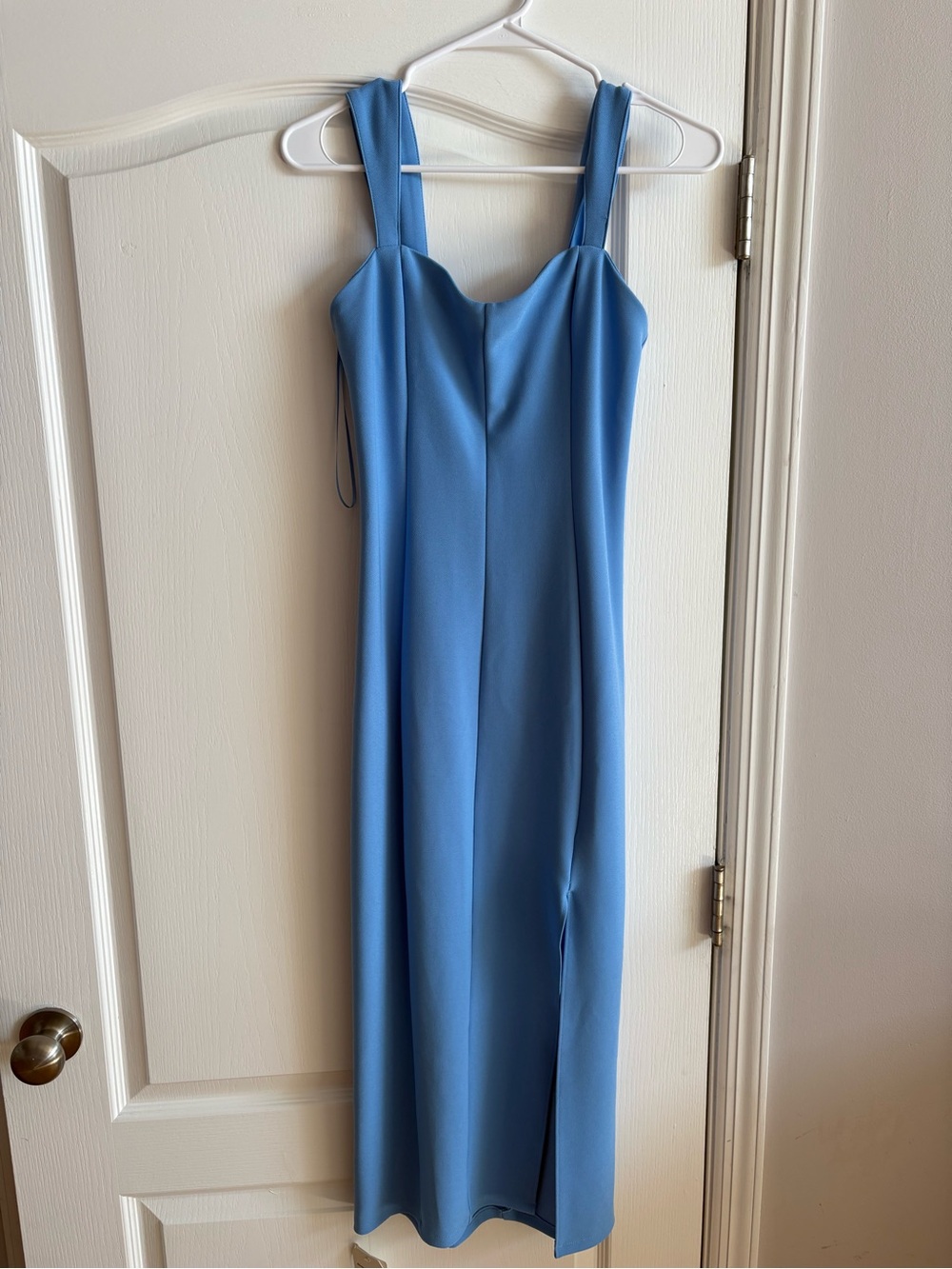 Abercrombie & Fitch Sky Blue Midi Dress with Square Neck